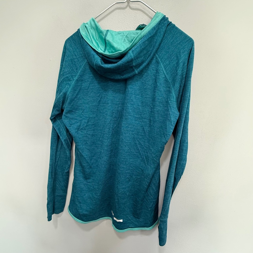 Nike Running Dri-FIT Wool Blend Hoodie Teal Aqua Snap Neck 619918-483 Womens XL - Picture 5 of 7